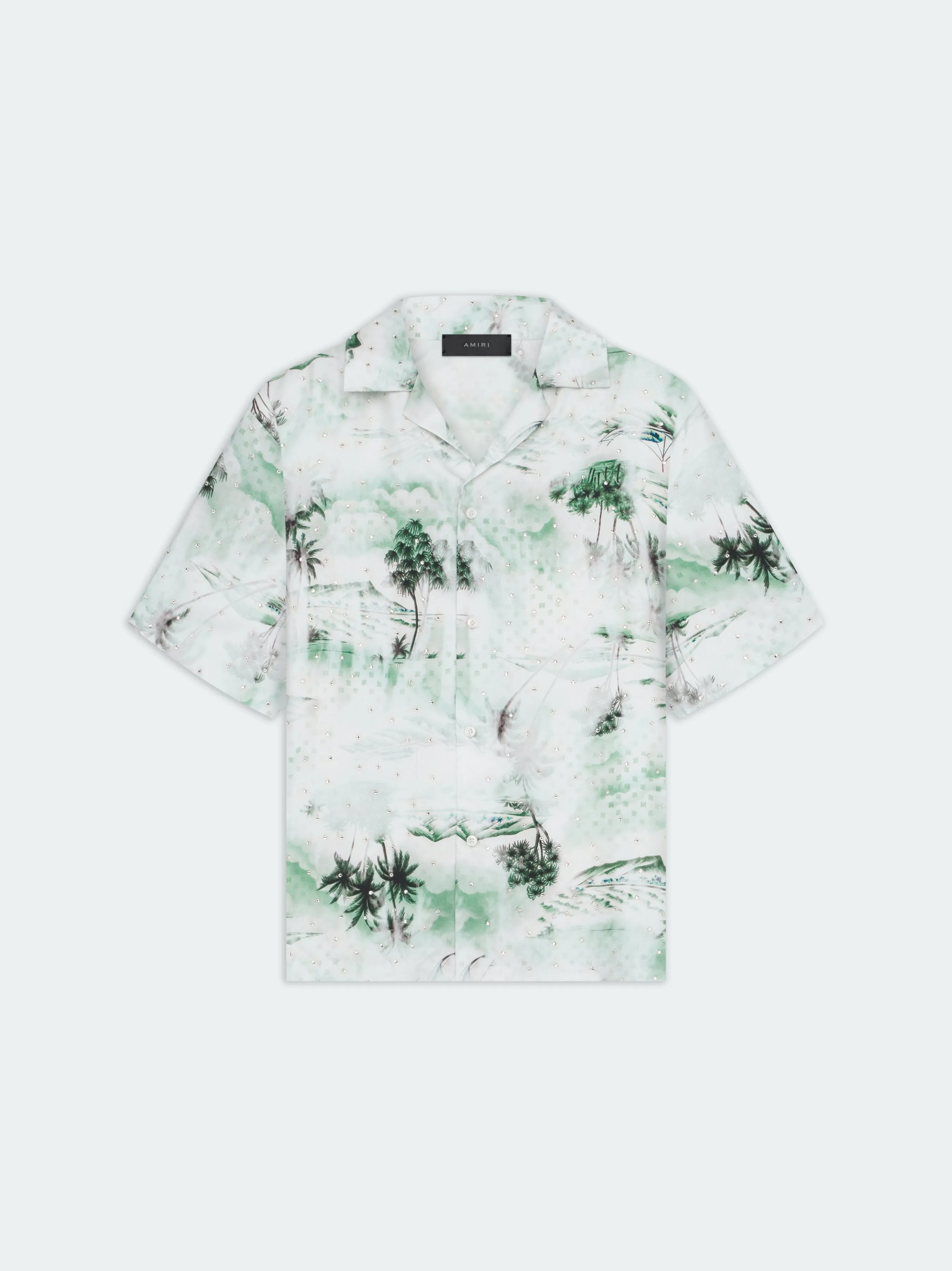 HAWAIIAN PRINT BOWLING SHIRT - Mineral Green sold by AMIRI