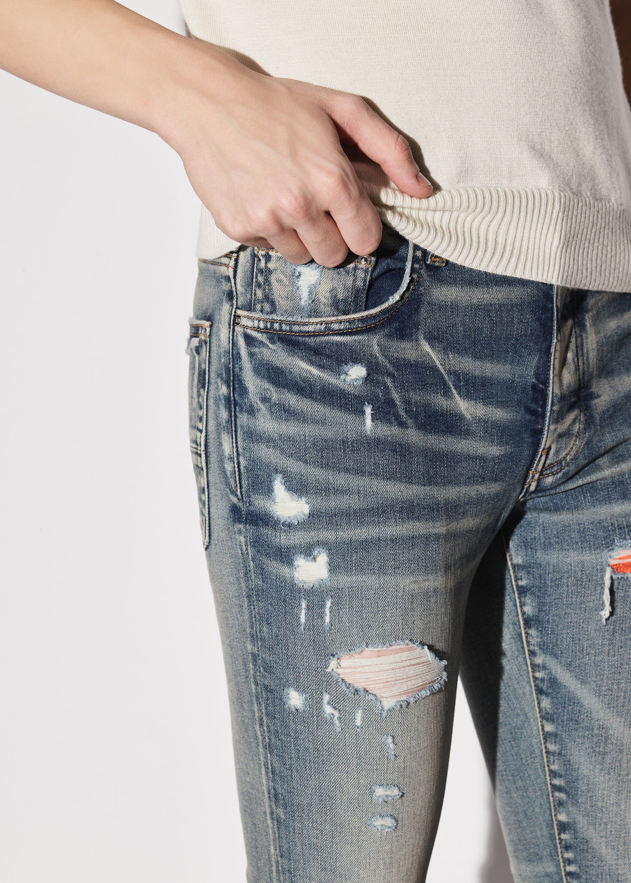 MX1 CRACKED PAINT JEAN - CLAY INDIGO sold by AMIRI product image thumbnail 7