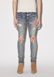 MX1 CRACKED PAINT JEAN - CLAY INDIGO sold by AMIRI
