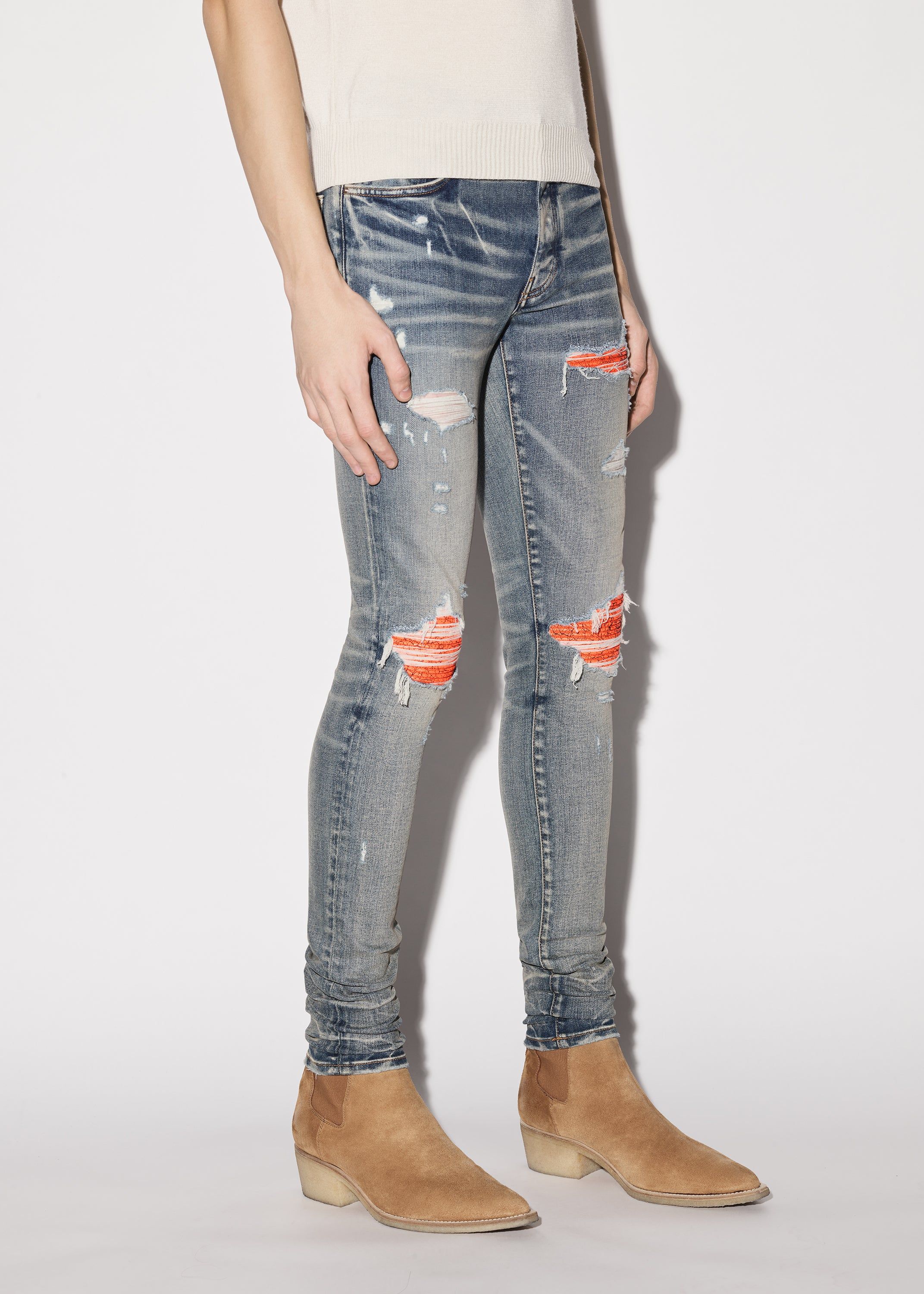 MX1 CRACKED PAINT JEAN - CLAY INDIGO sold by AMIRI product image thumbnail 3