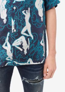 SHORT SLEEVE FEMALE FIGURE SHIRT - BLUE sold by AMIRI