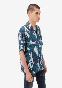 SHORT SLEEVE FEMALE FIGURE SHIRT - BLUE sold by AMIRI