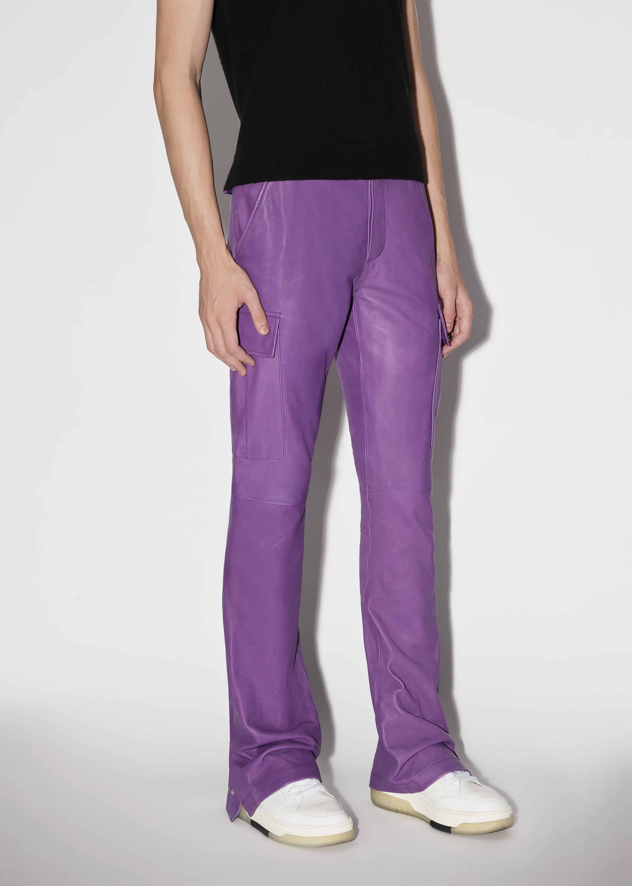 LEATHER CARGO FLARE - PURPLE sold by AMIRI product image thumbnail 3