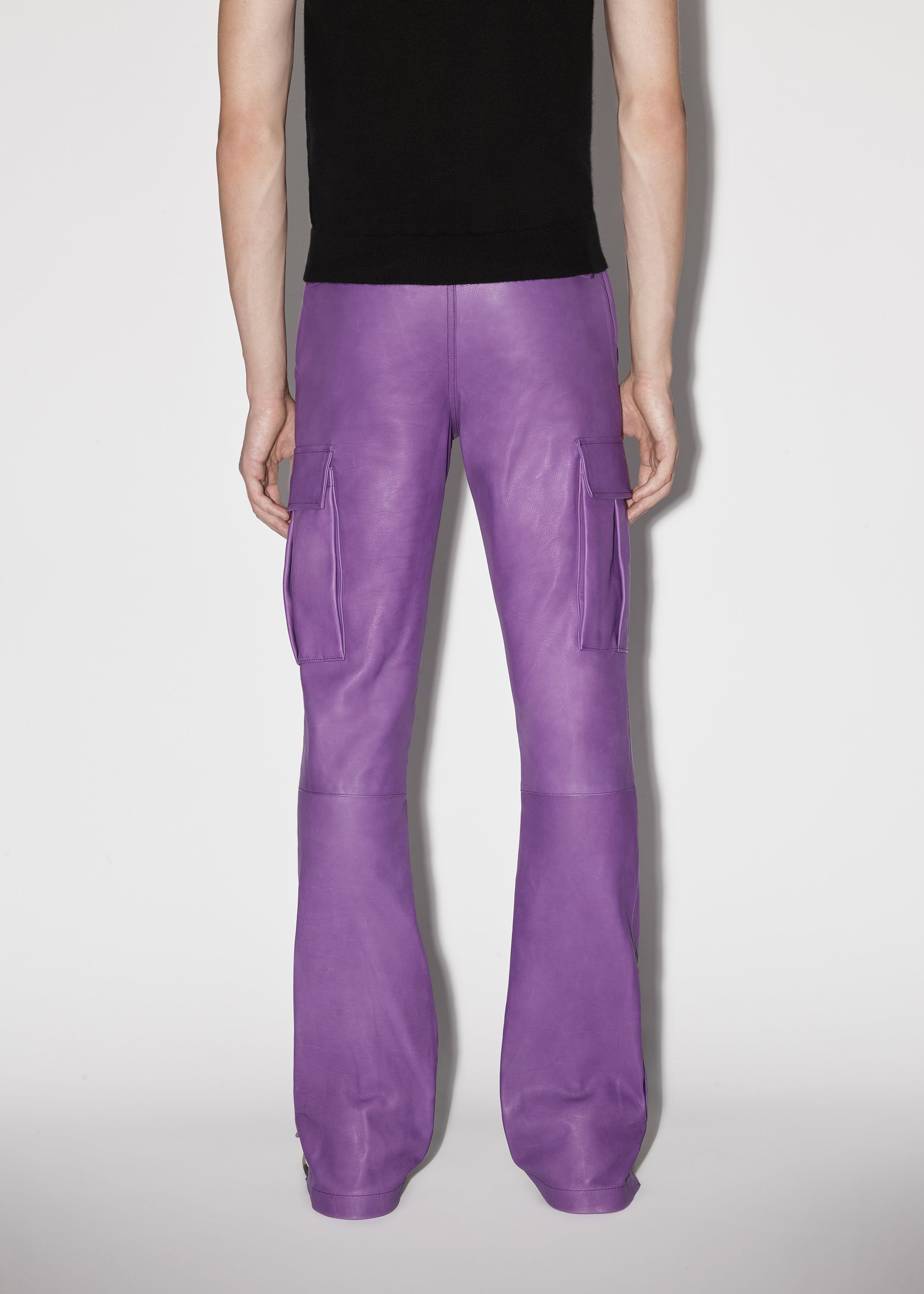 LEATHER CARGO FLARE - PURPLE sold by AMIRI product image thumbnail 4