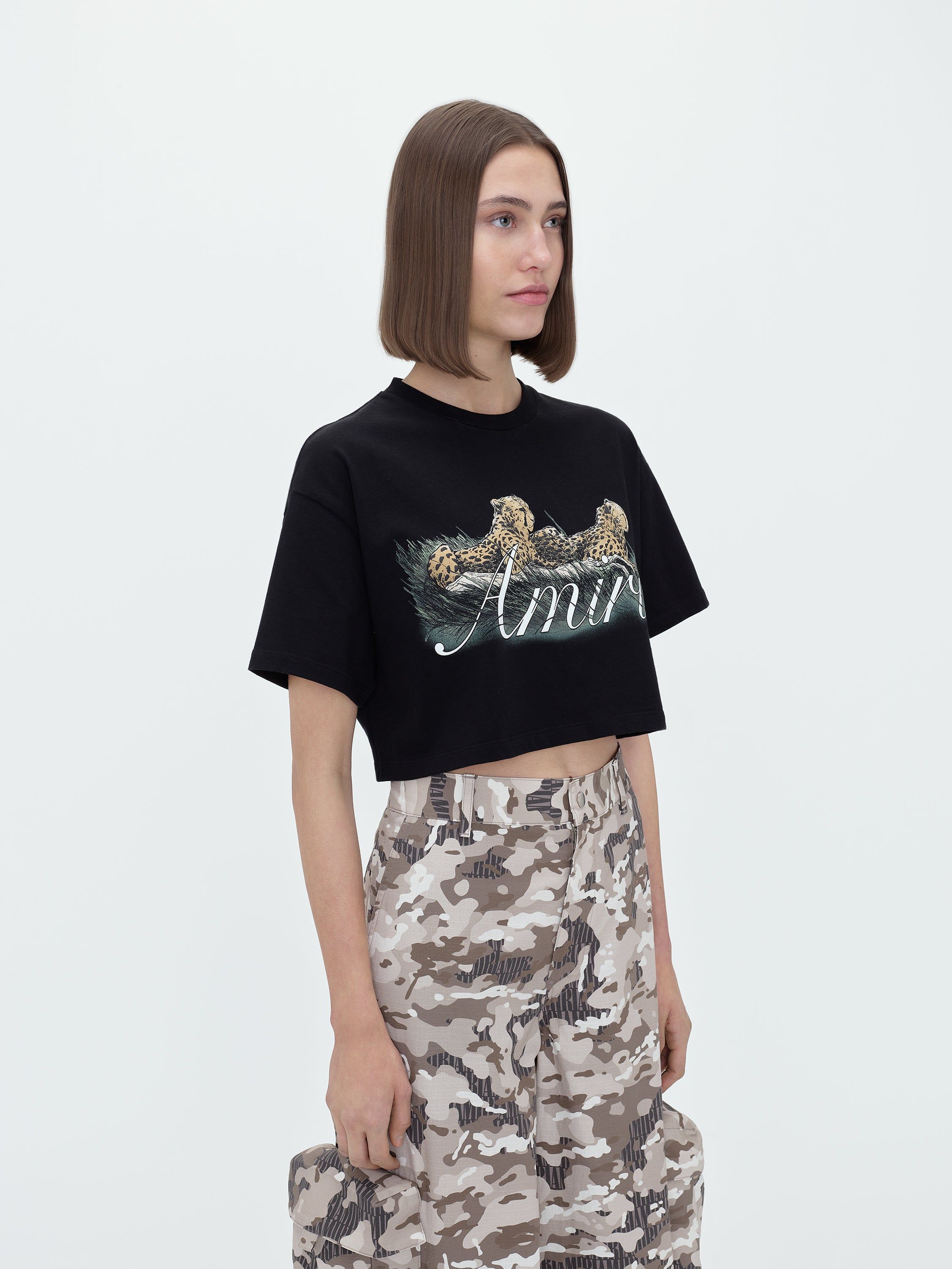 WOMEN - CHEETAH CROPPED TEE - BLACK sold by AMIRI product image thumbnail 3