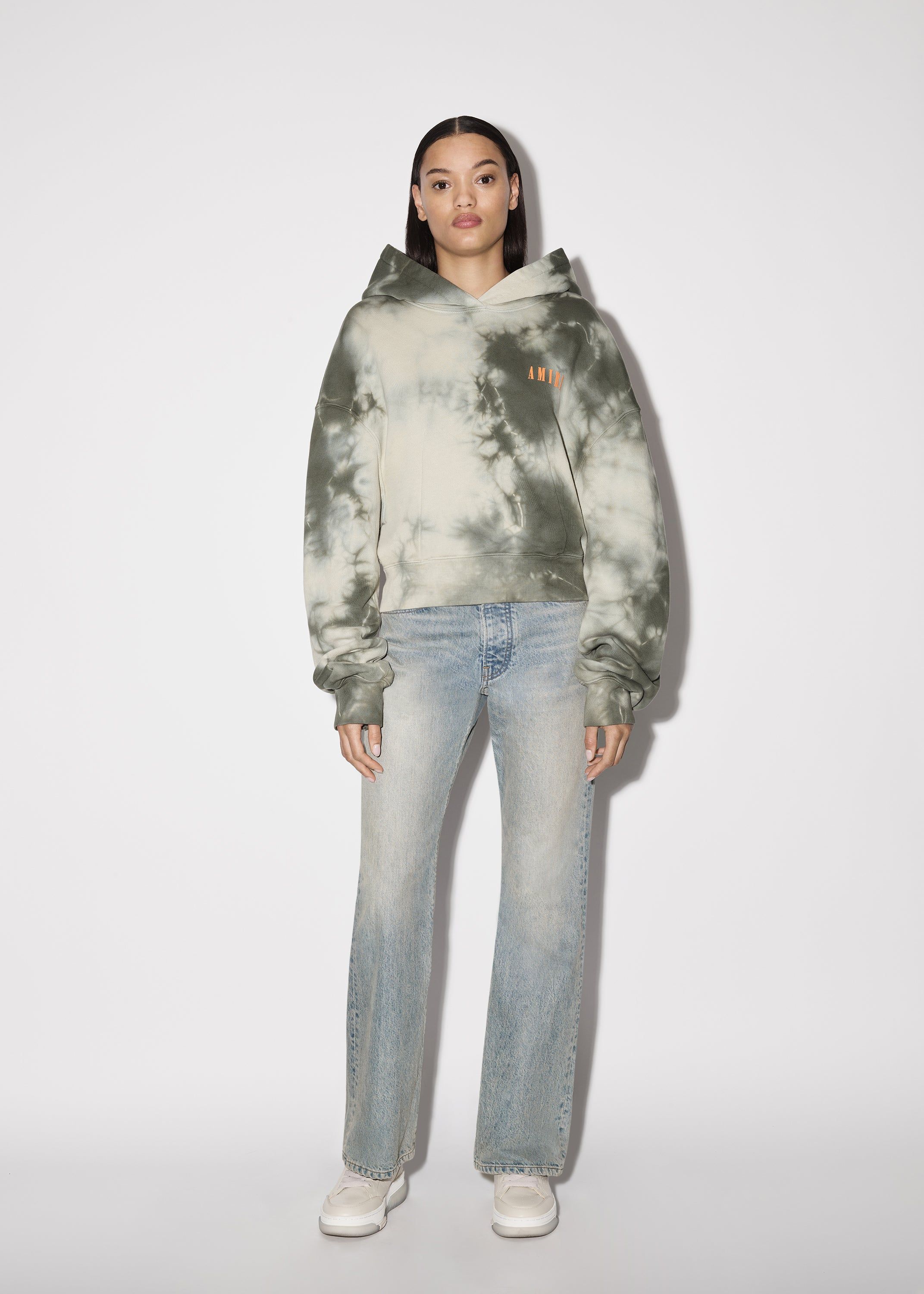 WOMEN - CROPPED HOODIE - OLIVE GREEN TIE DYE sold by AMIRI product image thumbnail 2