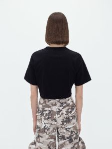 WOMEN - CHEETAH CROPPED TEE - BLACK sold by AMIRI