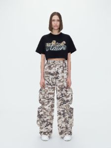 WOMEN - CHEETAH CROPPED TEE - BLACK sold by AMIRI