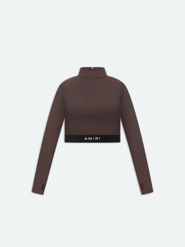 WOMEN - MOCK NECK CROP TOP - BROWN sold by AMIRI