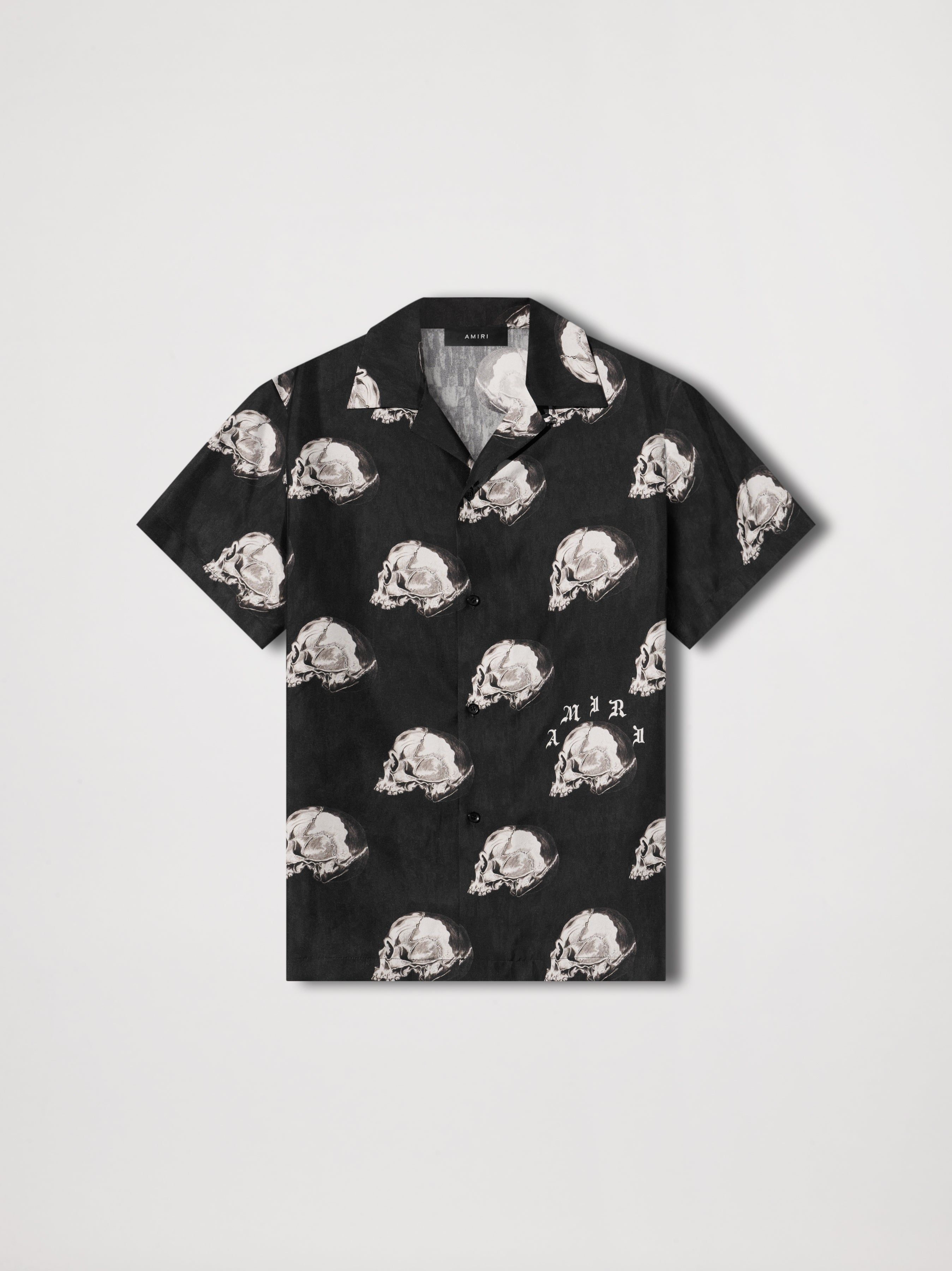 ALL OVER SKULL BOWLING SHIRT - BLACK sold by AMIRI