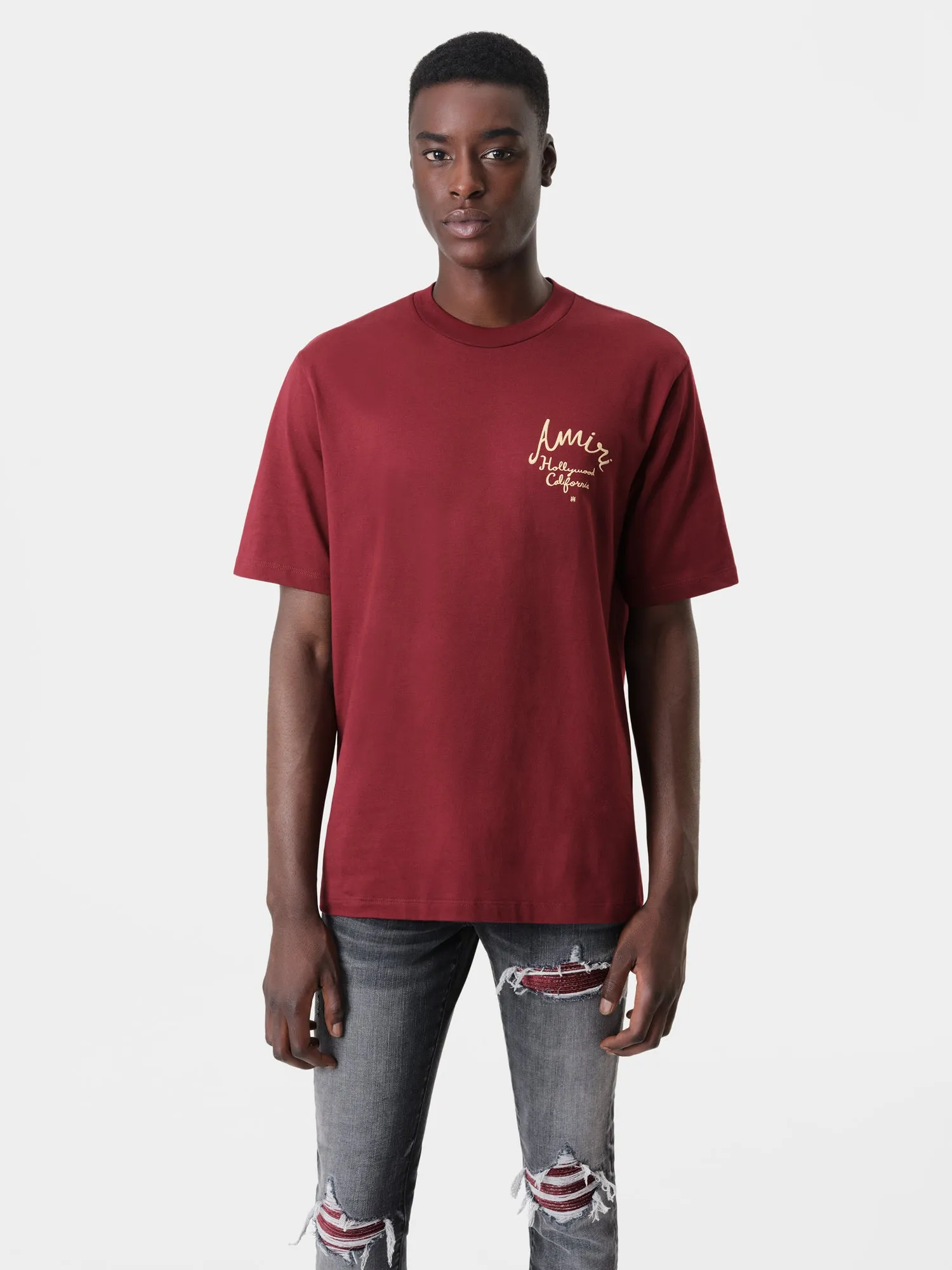 AMIRI HOLLYWOOD TEE - Burgundy sold by AMIRI product image thumbnail 2