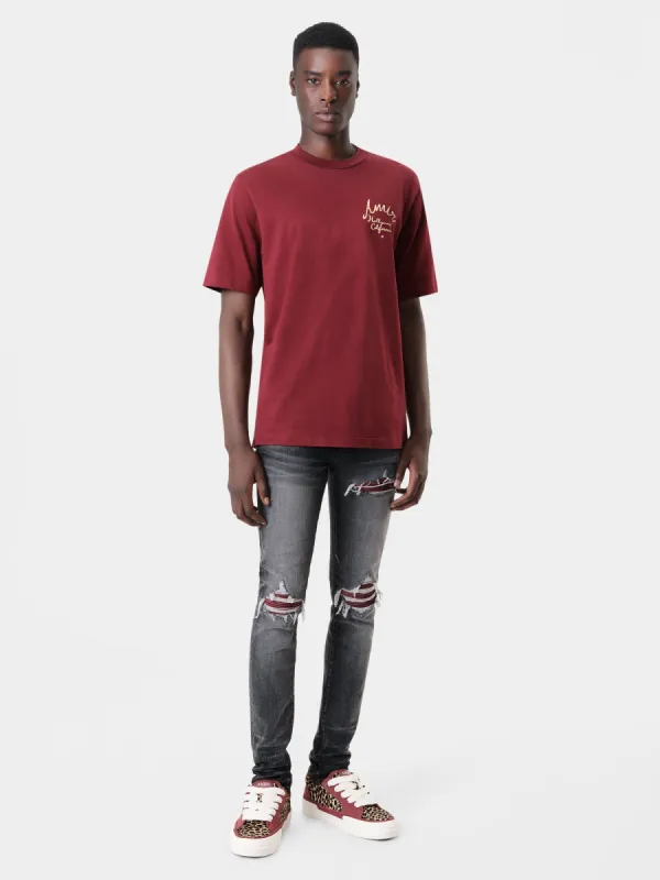 AMIRI HOLLYWOOD TEE - Burgundy sold by AMIRI