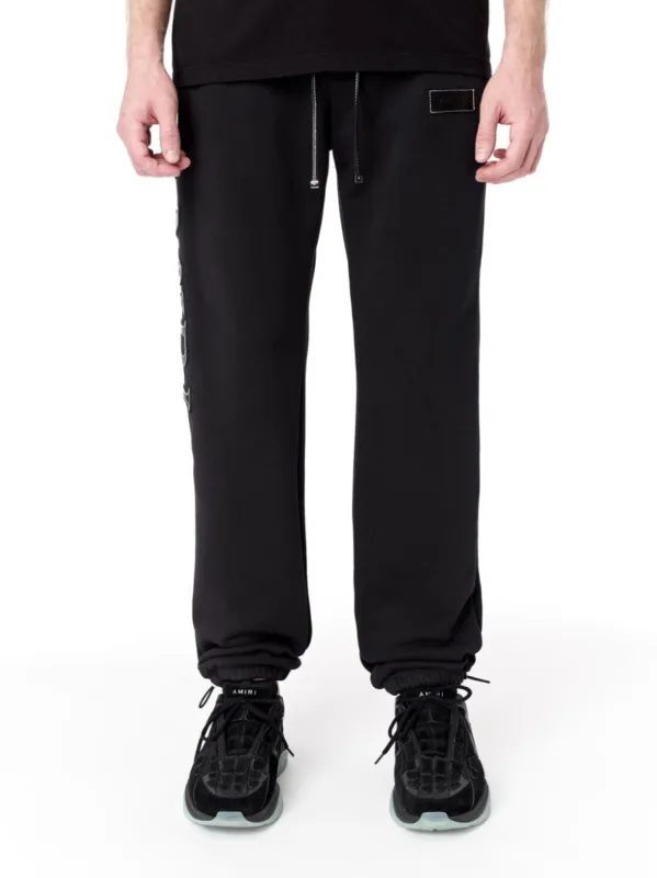 Stitch Logo Sweatpants - Black sold by AMIRI