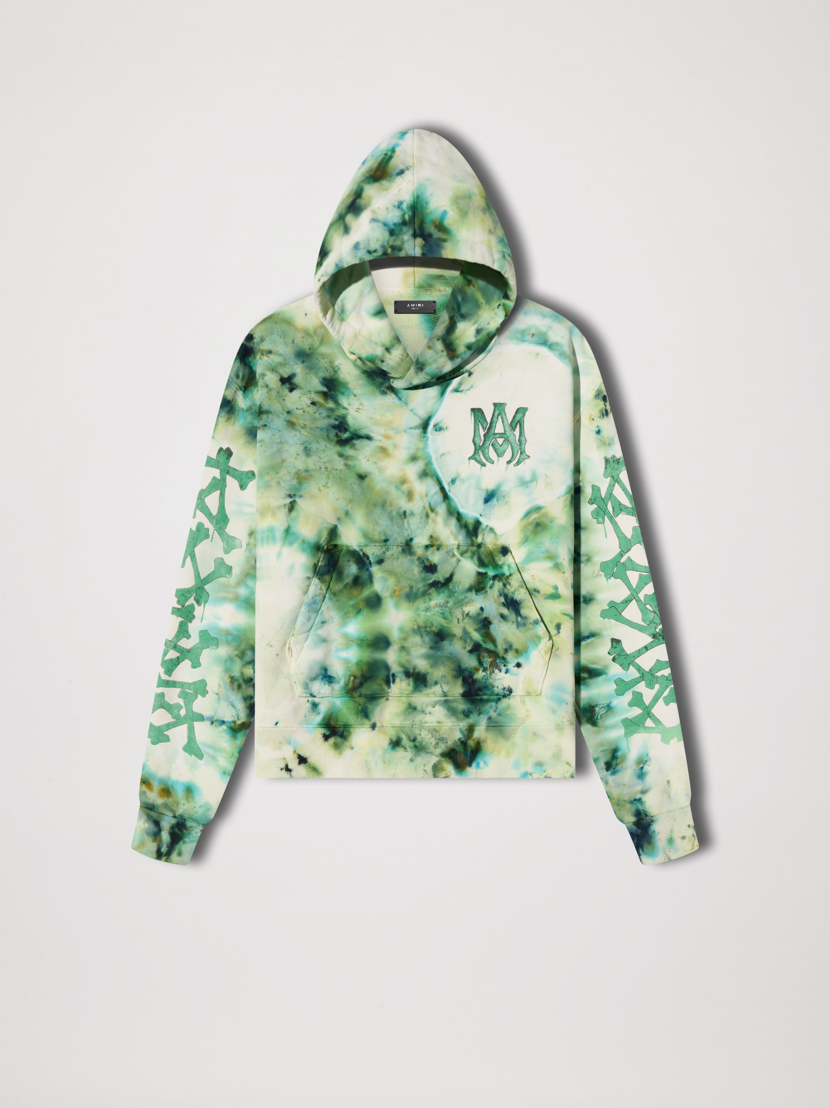 TIE-DYE BONES HOODIE - GREEN sold by AMIRI