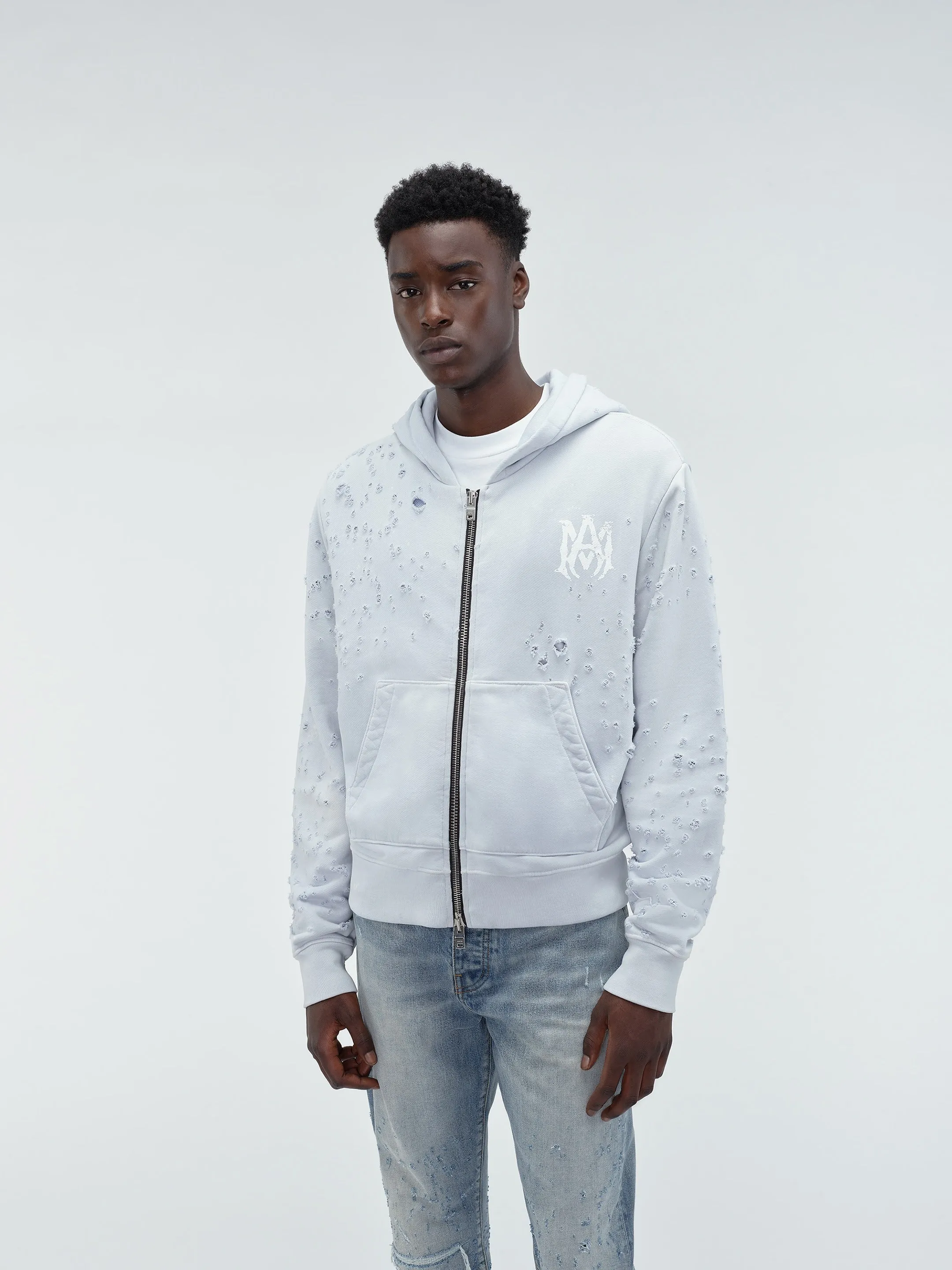 WASHED MA SHOTGUN HOODIE - Gray Dawn sold by AMIRI product image thumbnail 3