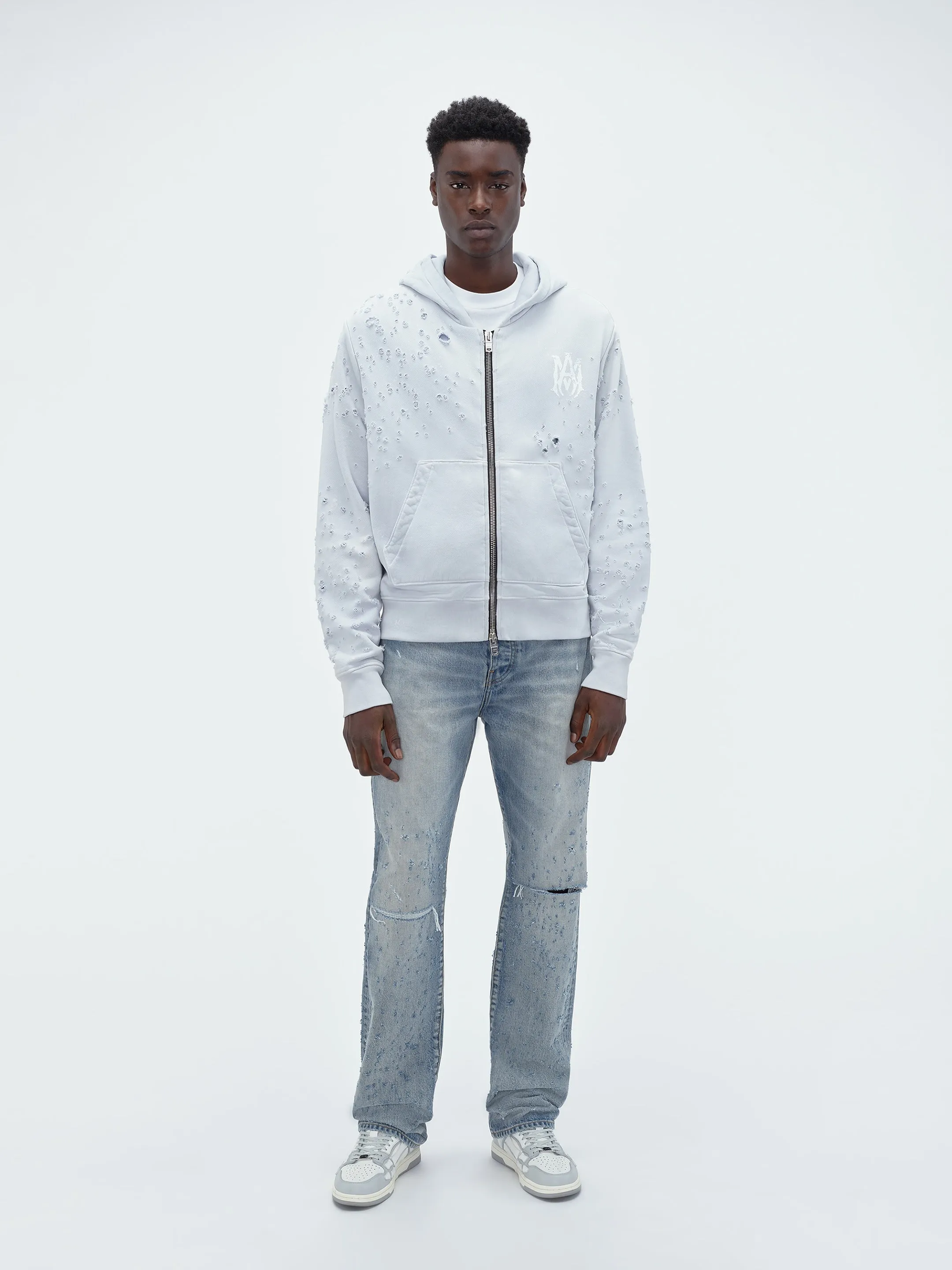 WASHED MA SHOTGUN HOODIE - Gray Dawn sold by AMIRI product image thumbnail 2