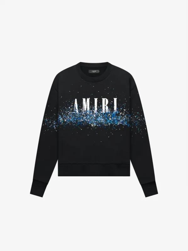 AMIRI CORE LOGO CRYSTAL PAINTER CREW - BLACK made by AMIRI