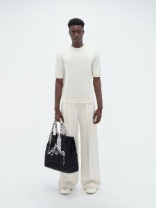 OPEN WEAVE RAFFIA TOTE BAG - Black sold by AMIRI