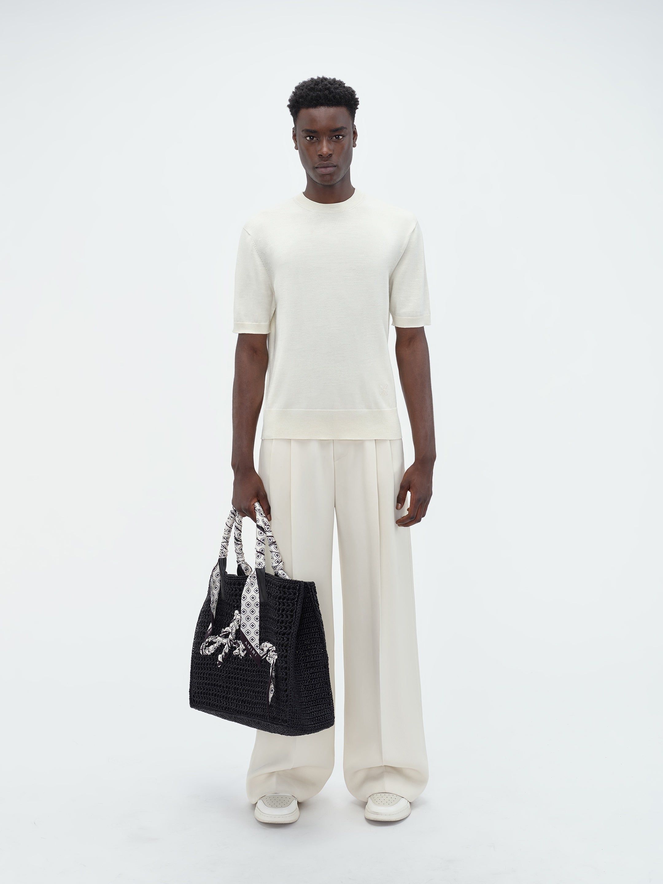 OPEN WEAVE RAFFIA TOTE BAG - Black sold by AMIRI product image thumbnail 5