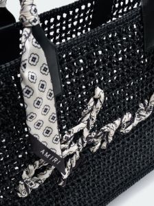 OPEN WEAVE RAFFIA TOTE BAG - Black sold by AMIRI