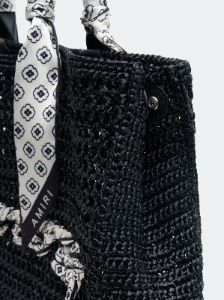 OPEN WEAVE RAFFIA TOTE BAG - Black sold by AMIRI