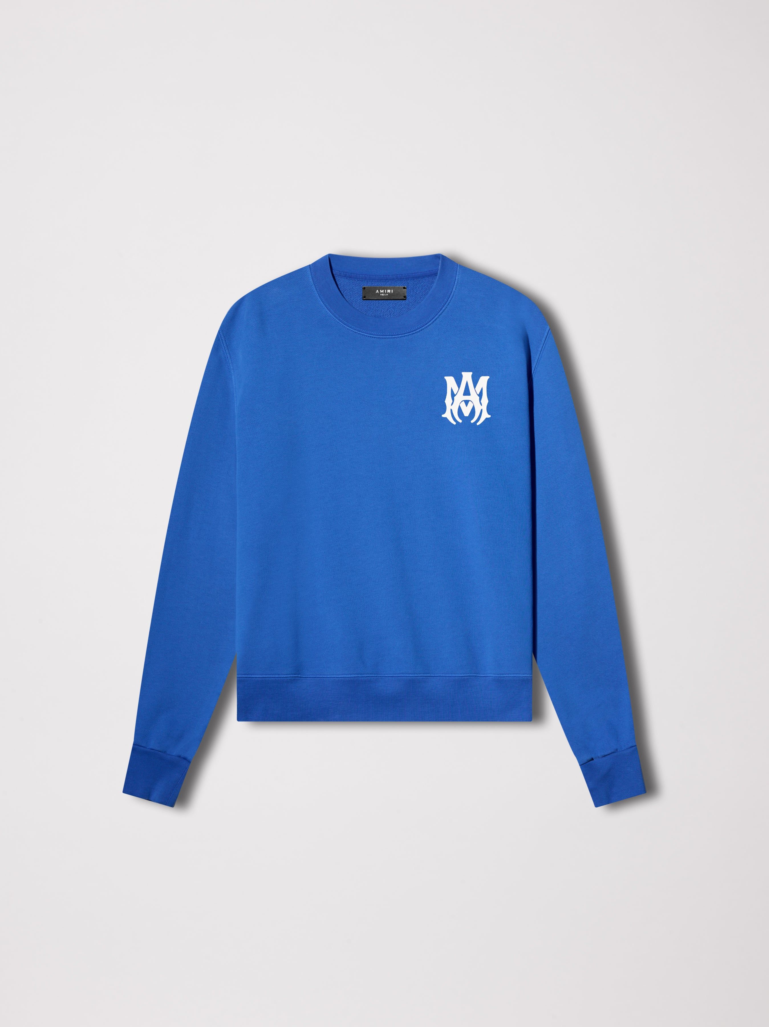 M.A. CORE LOGO CREWNECK - BLUE / WHITE sold by AMIRI