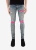 MX1 CRACKED PINK LEATHER JEAN - CLAY INDIGO sold by AMIRI