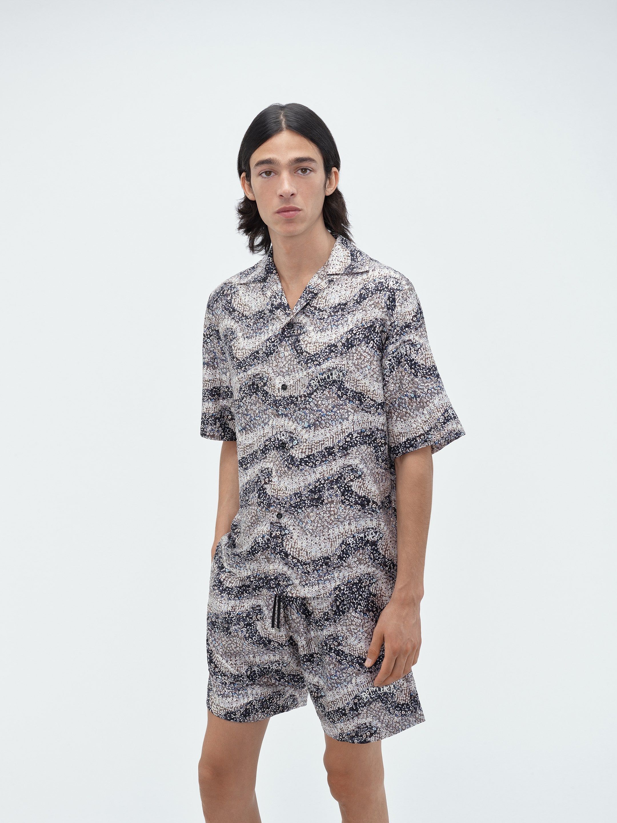 WAVY EMBELLISHED BOWLING SHIRT - Grey sold by AMIRI product image thumbnail 3