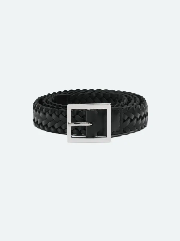 BRAIDED LEATHER BELT - BLACK sold by AMIRI