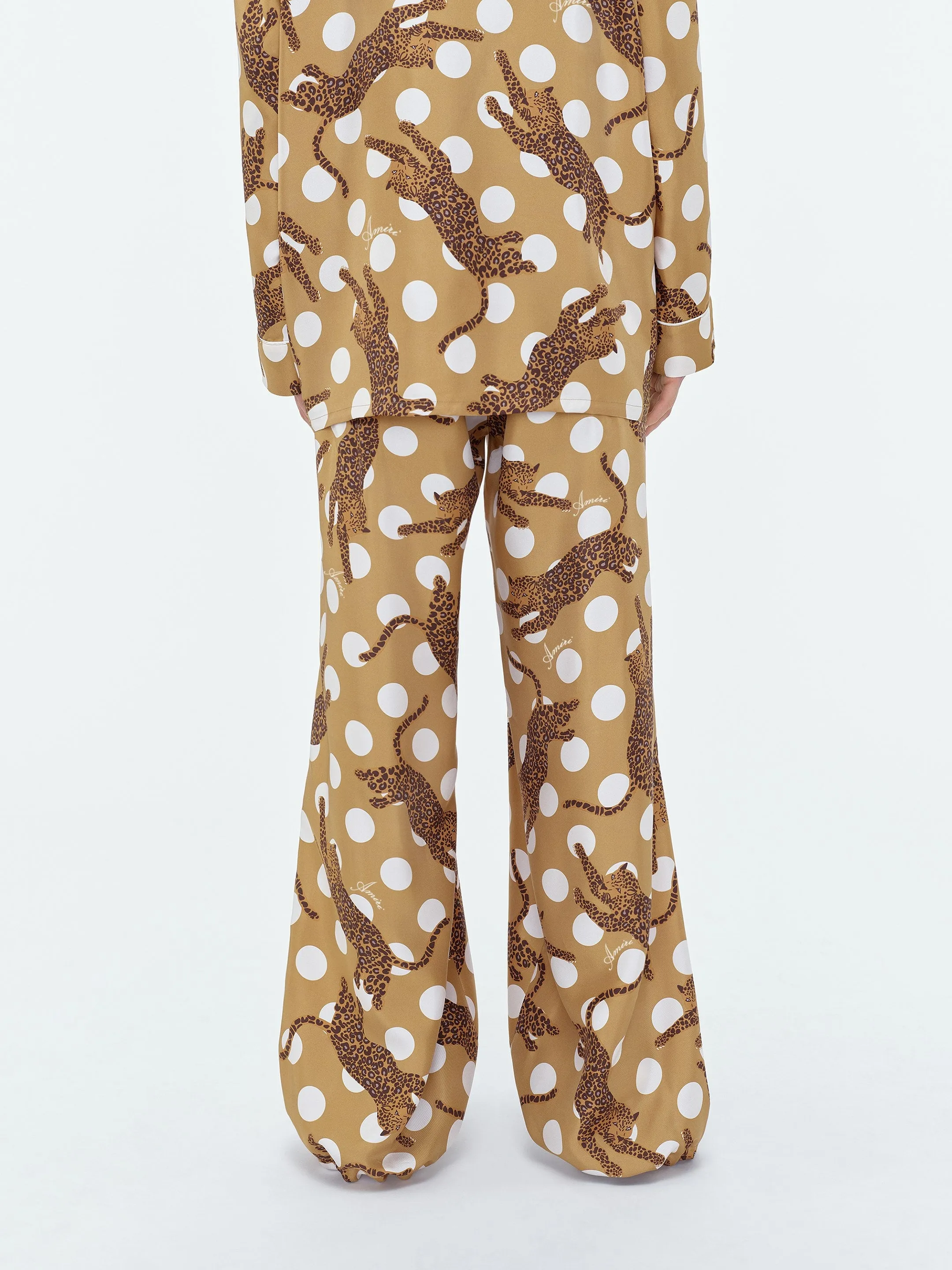 WOMEN - LEOPARD PAPERBAG SILK PANT - Chai Tea sold by AMIRI product image thumbnail 4
