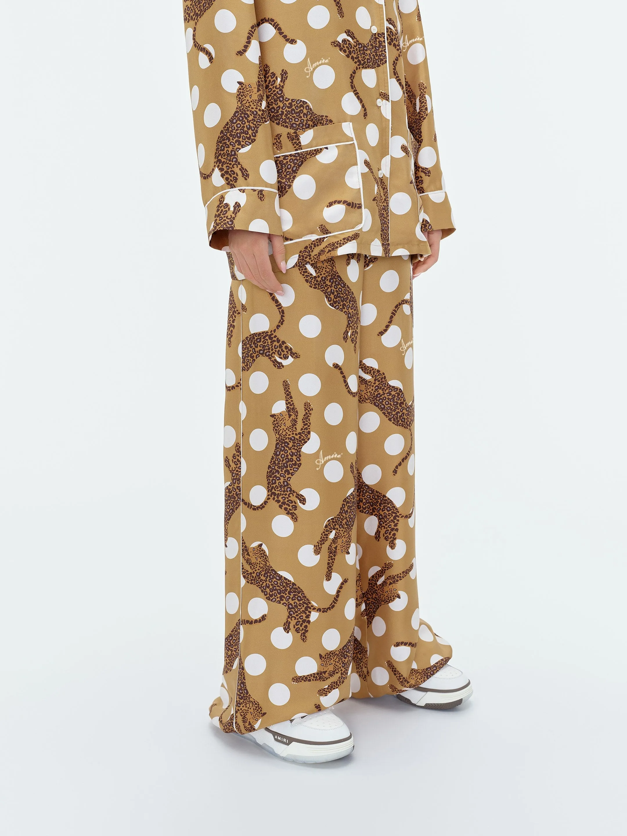 WOMEN - LEOPARD PAPERBAG SILK PANT - Chai Tea sold by AMIRI product image thumbnail 3