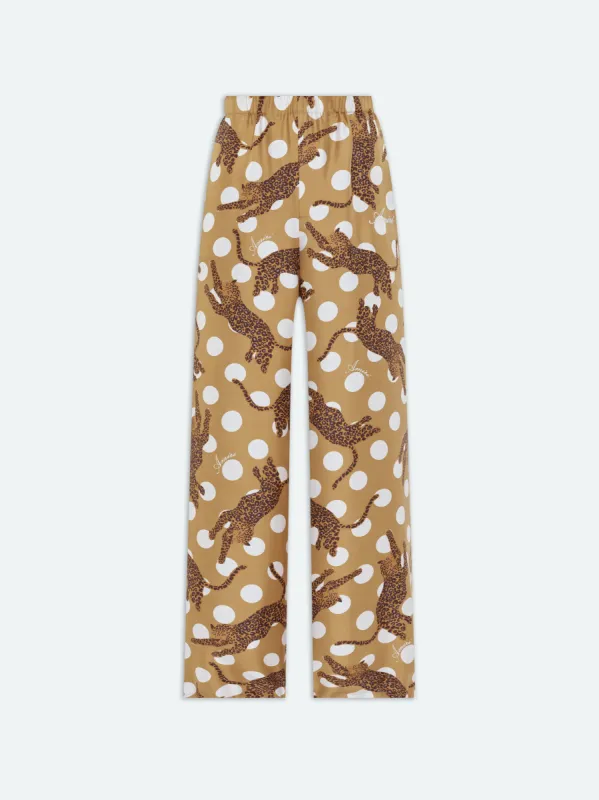 WOMEN - LEOPARD PAPERBAG SILK PANT - Chai Tea sold by AMIRI