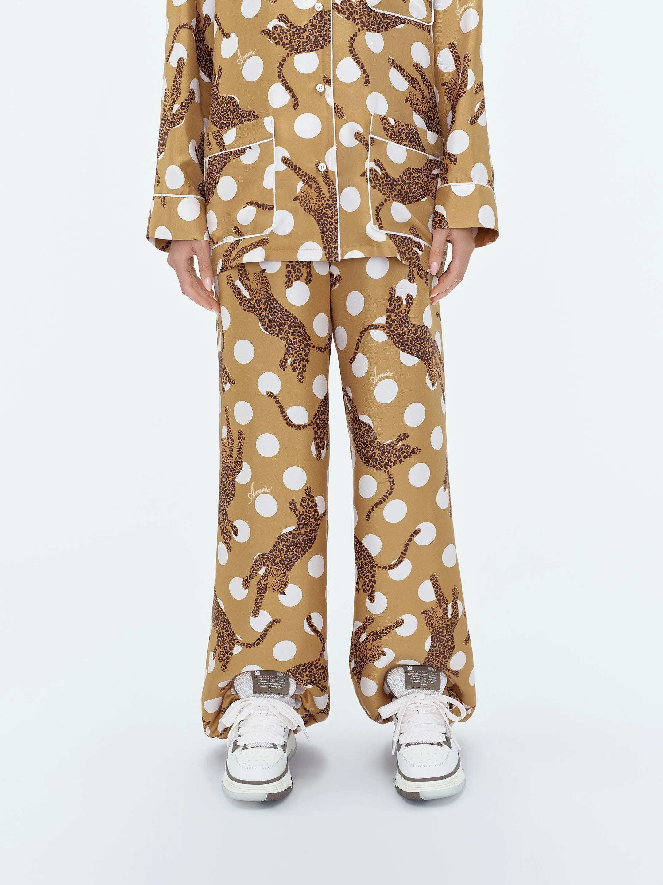 WOMEN - LEOPARD PAPERBAG SILK PANT - Chai Tea sold by AMIRI product image thumbnail 2