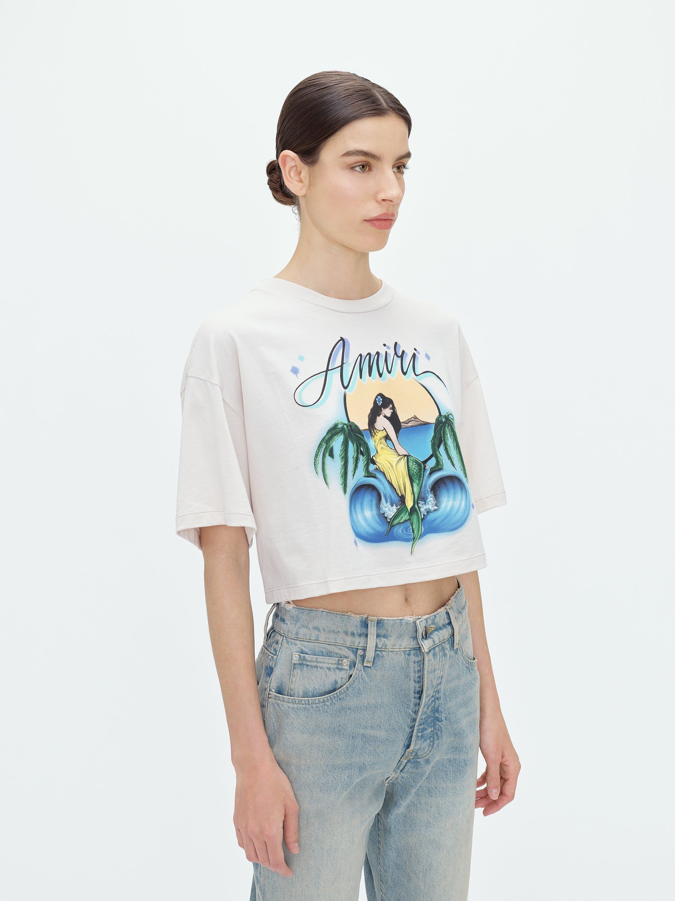 WOMEN - MERMAID CROPPED TEE - ALABASTER sold by AMIRI product image thumbnail 3