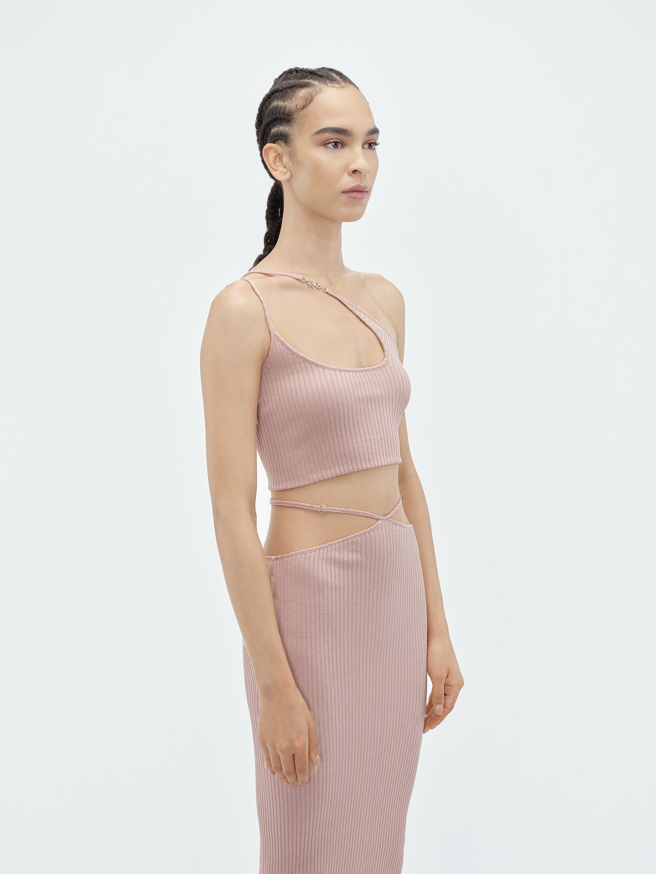 WOMEN - VERTICAL AMIRI ASYMMETRIC TOP - Cork sold by AMIRI product image thumbnail 4