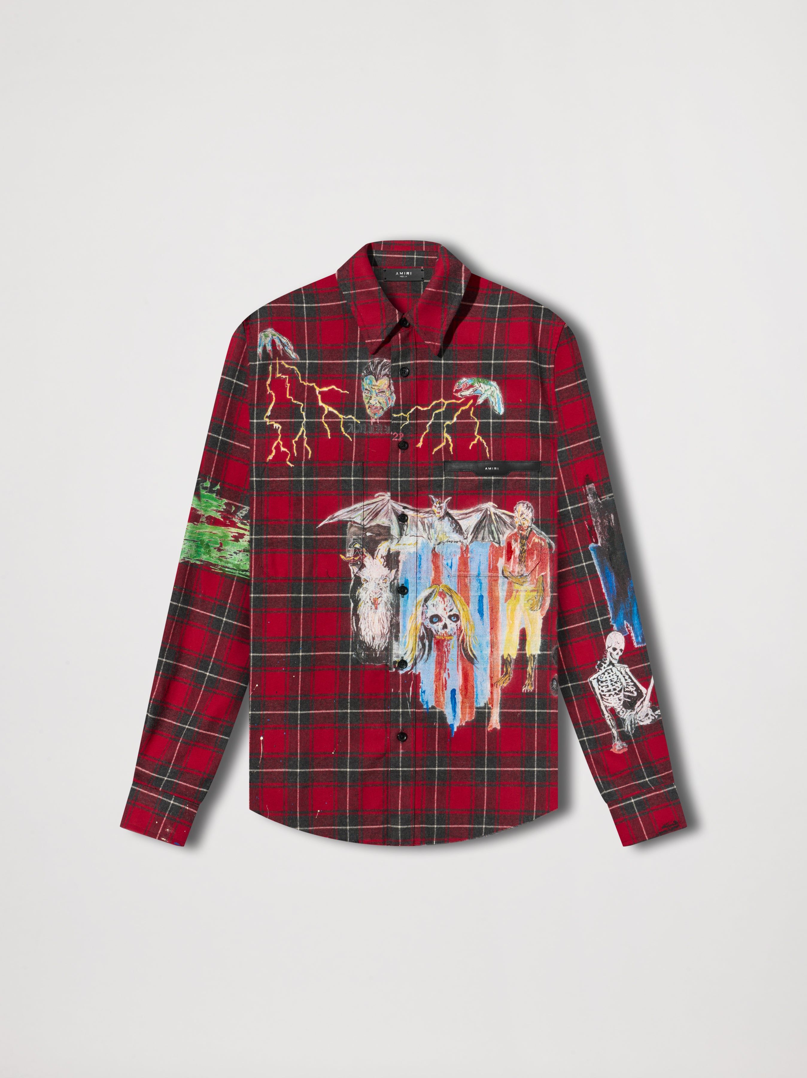 WES LANG BLOOD '38 SHIRT - RED sold by AMIRI
