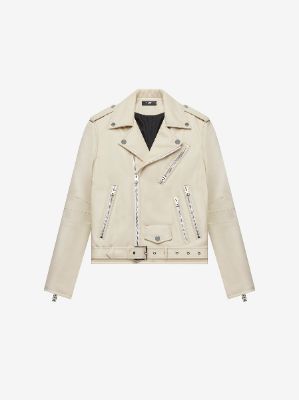 LEATHER PERFECTO - Alabaster made by AMIRI