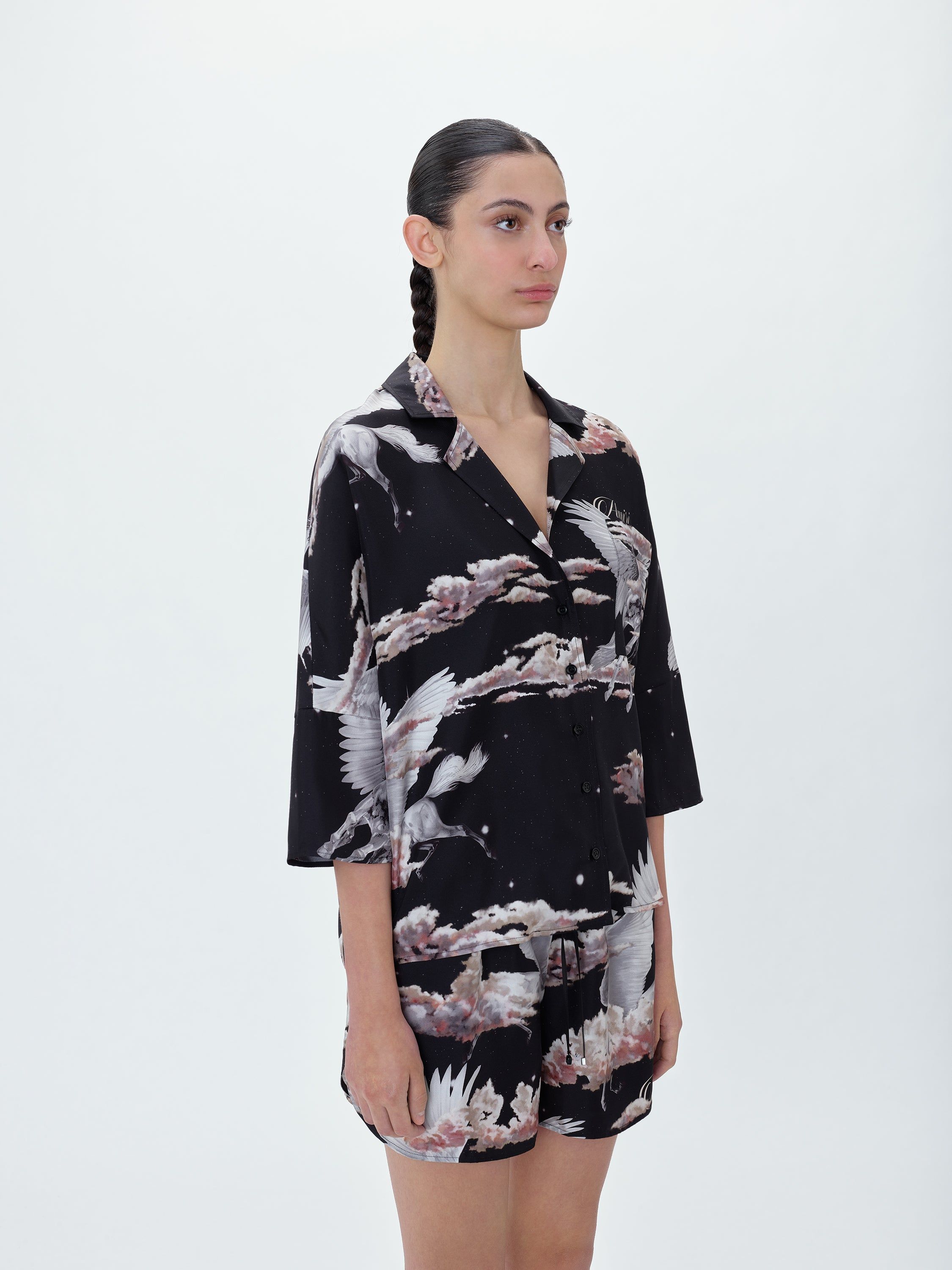 WOMEN - ALL OVER PEGASUS BOWLING SHIRT - BLACK sold by AMIRI product image thumbnail 3