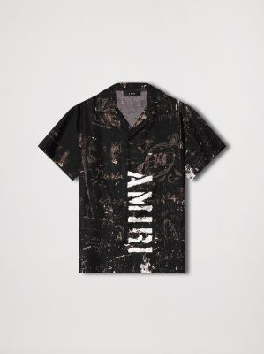 ARMY STENCIL CAMP SHIRT - BLACK sold by AMIRI