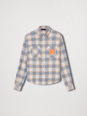 MA VINTAGE STENCIL PLAID - BLUE made by AMIRI