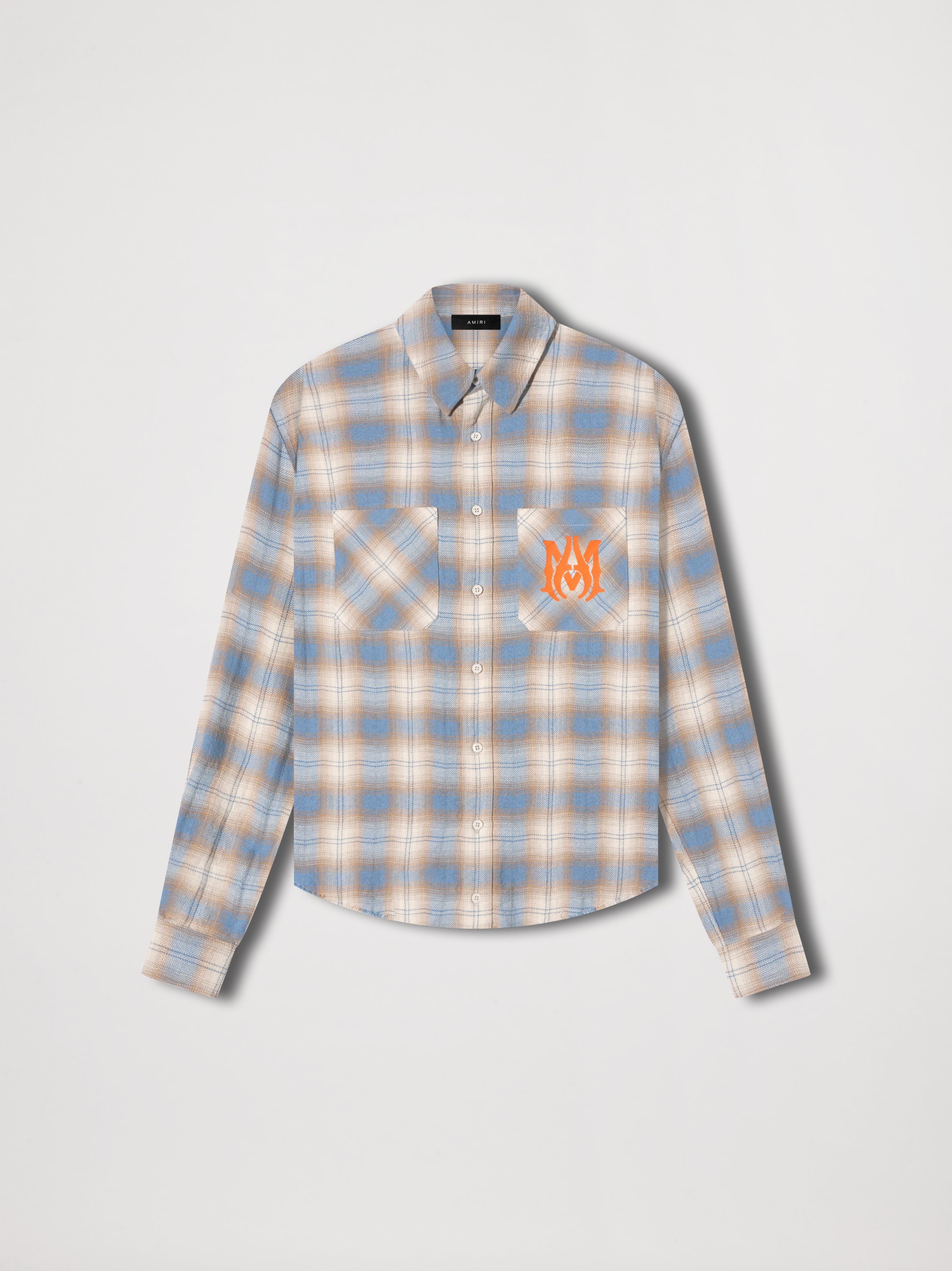 MA VINTAGE STENCIL PLAID - BLUE sold by AMIRI