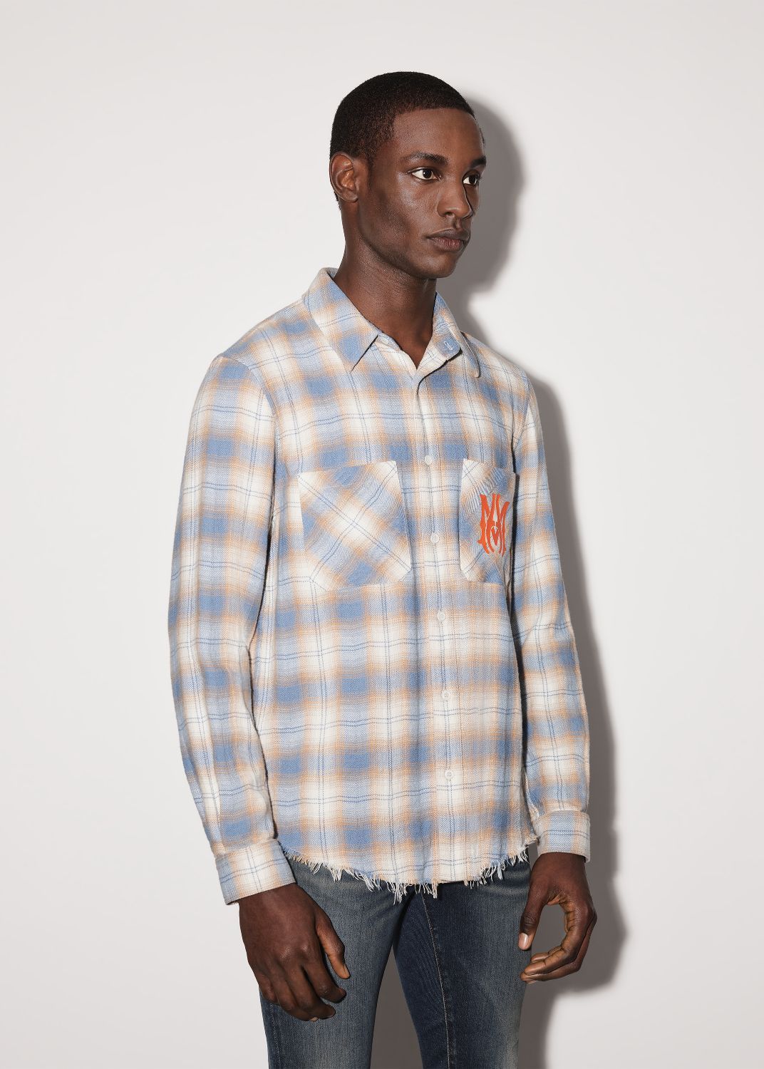 MA VINTAGE STENCIL PLAID - BLUE sold by AMIRI product image thumbnail 3