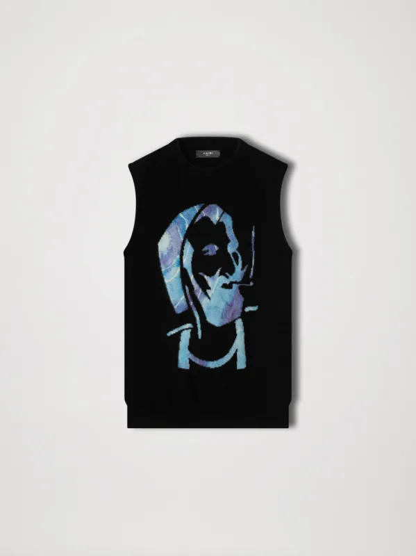 ZIG-ZAG SWEATER VEST - BLACK made by AMIRI