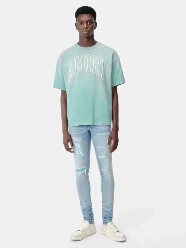 VARSITY LOGO REPAIR JEAN - Perfect Indigo made by AMIRI