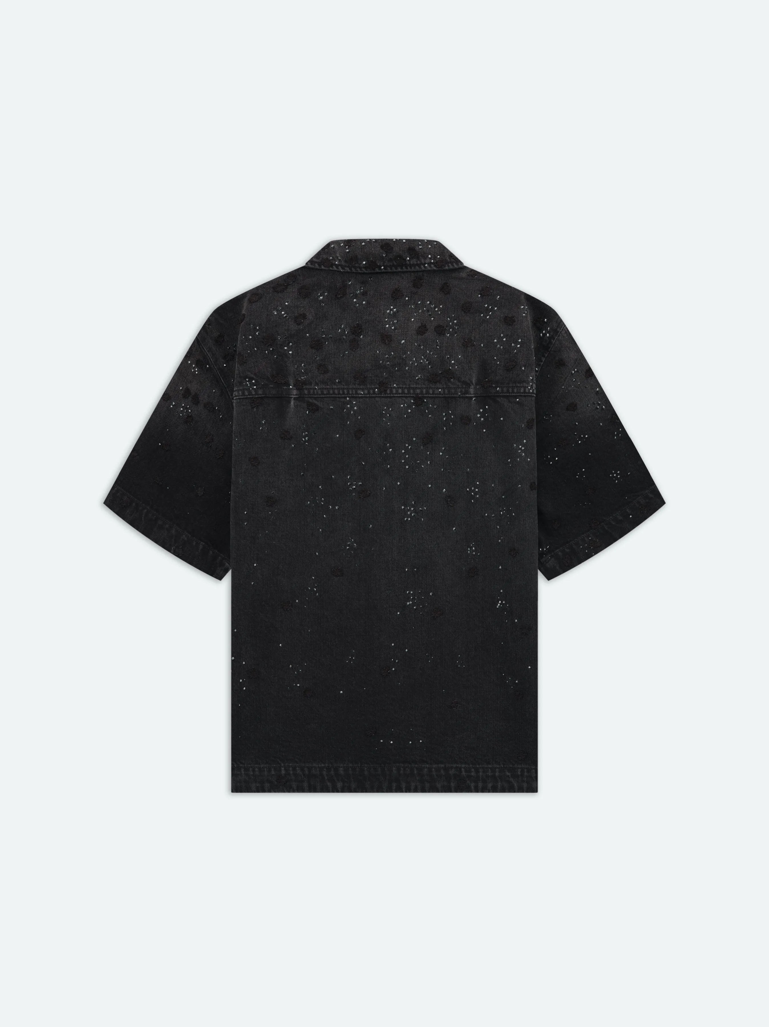 FLORAL CRYSTAL DENIM SHORT SLEEVE SHIRT - Faded Black sold by AMIRI product image thumbnail 2