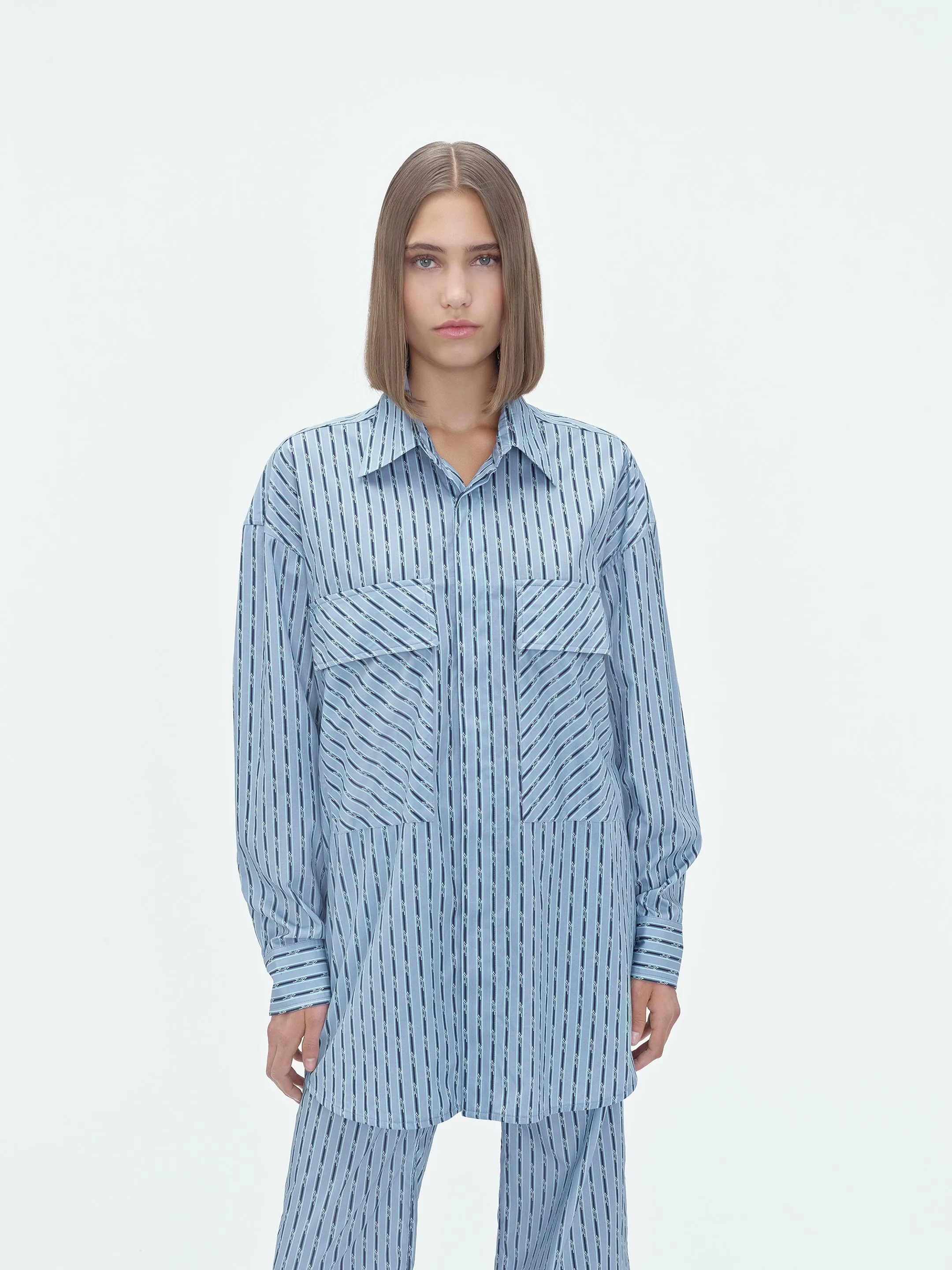 WOMEN - DOUBLE POCKET WORKWEAR SHIRT - Blue sold by AMIRI product image thumbnail 3