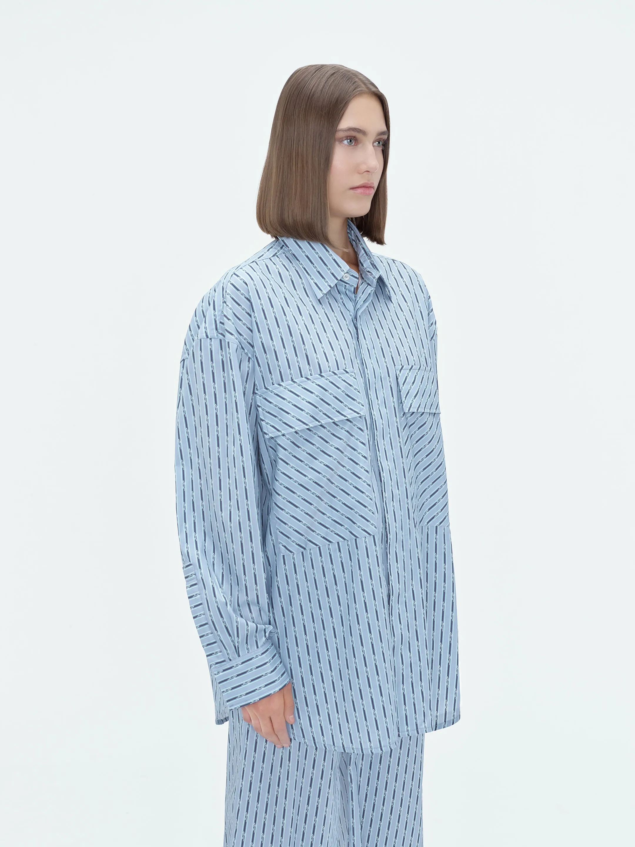 WOMEN - DOUBLE POCKET WORKWEAR SHIRT - Blue sold by AMIRI product image thumbnail 4