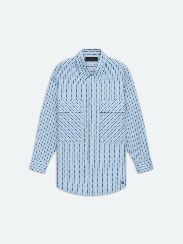 WOMEN - DOUBLE POCKET WORKWEAR SHIRT - Blue sold by AMIRI