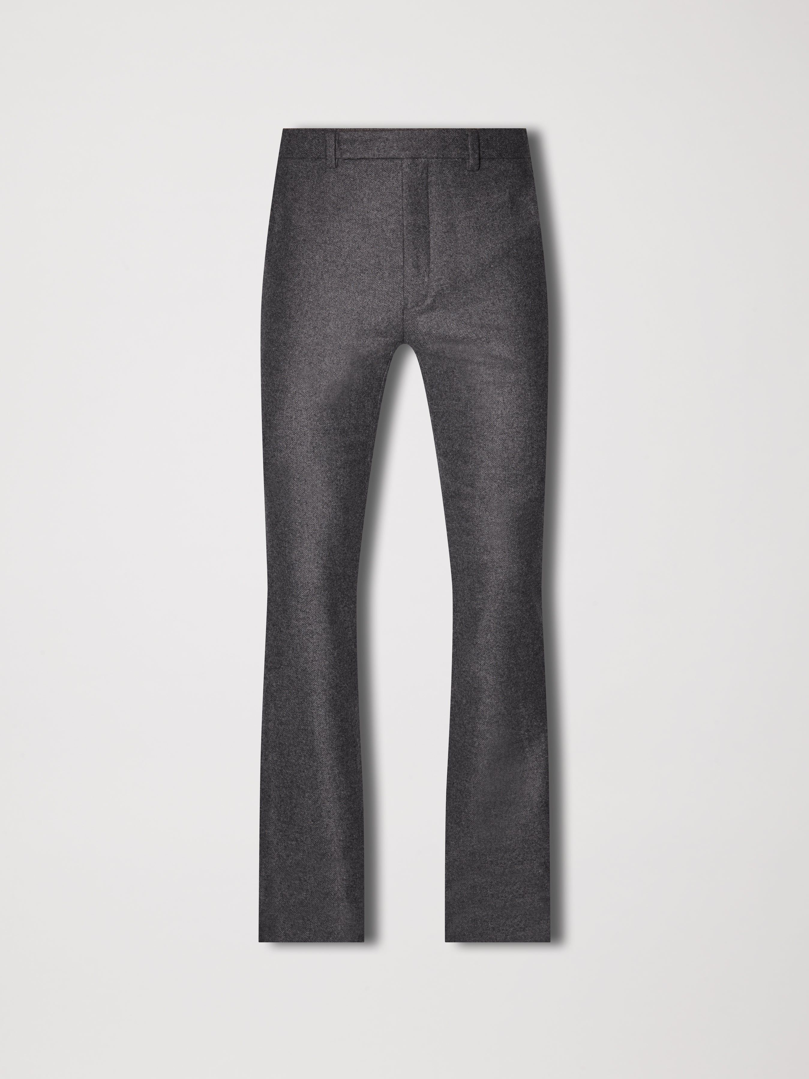 WOOL FLANNEL FLARE PANTS - GREY sold by AMIRI