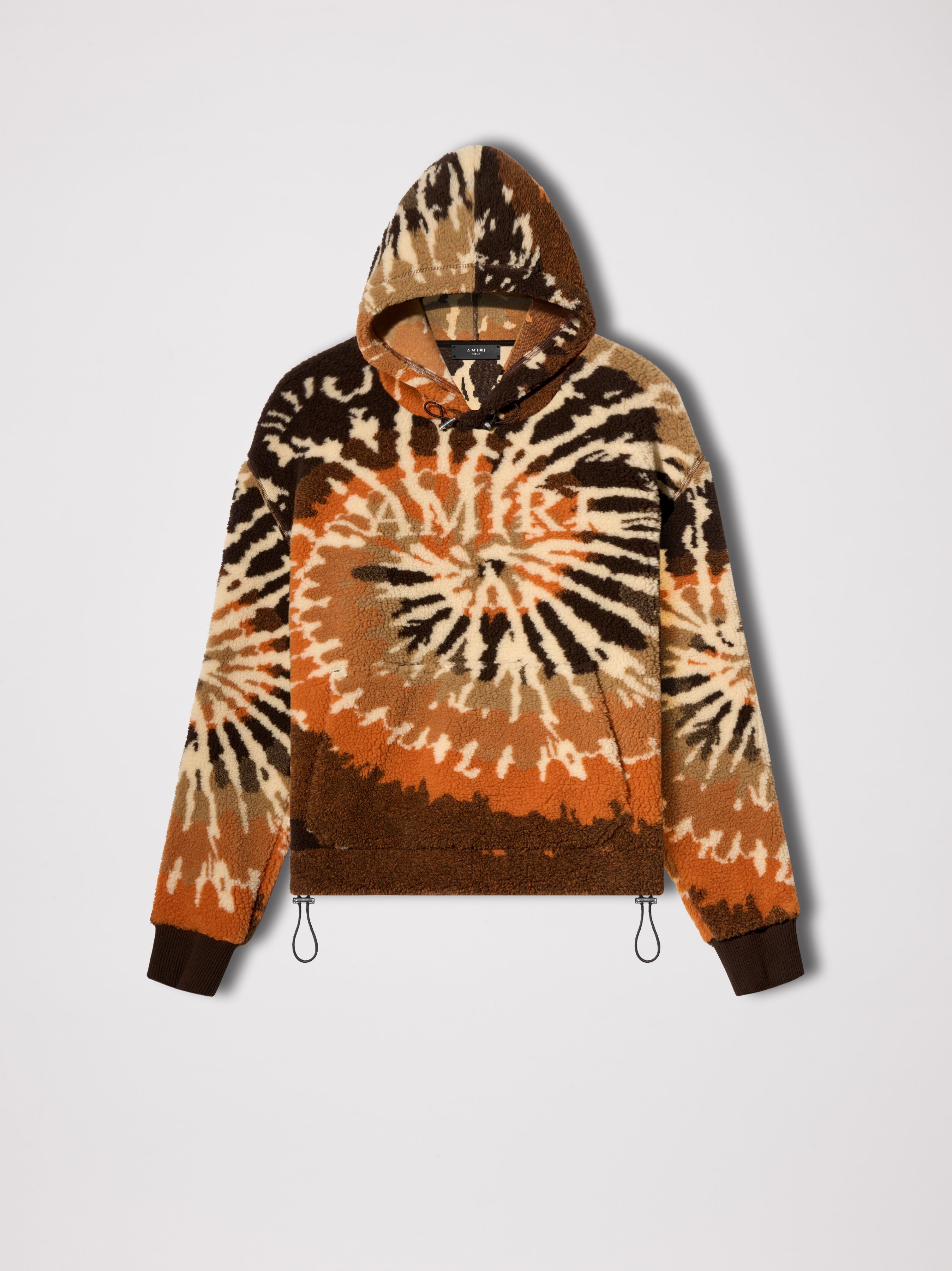 TIE DYE POLAR FLEECE HOODIE - ORANGE / BLACK sold by AMIRI